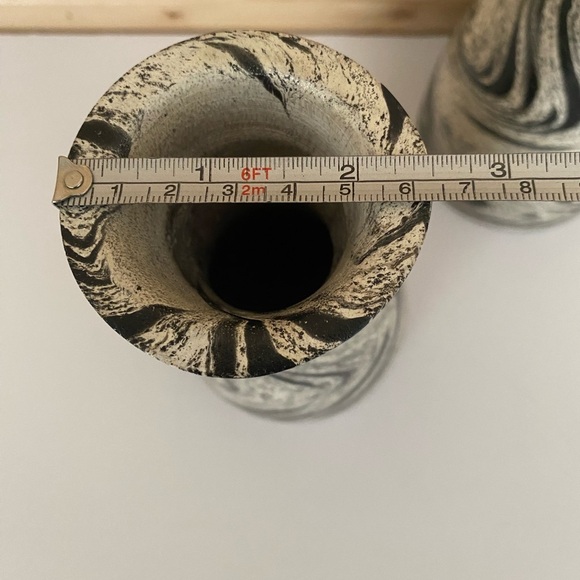 Mango Tree Wood White & Black Stain Bottled Shaped Decorative Flower Vase - 2PC - Picture 8 of 11